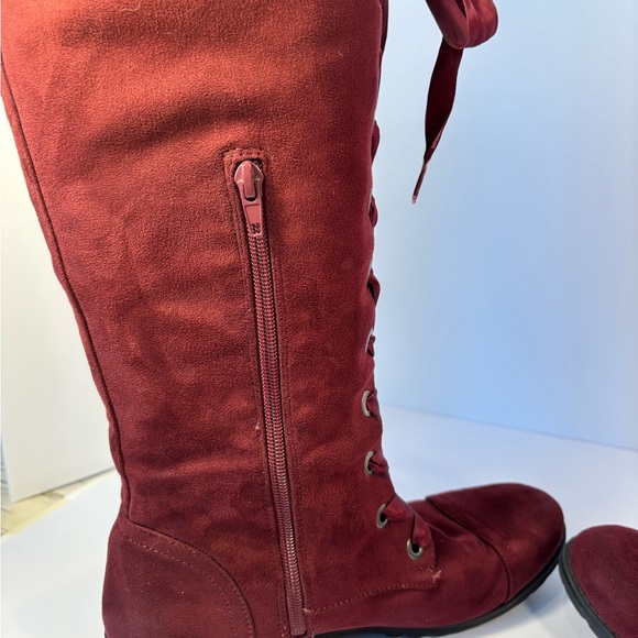 Steampunk Whimsigoth Fairy Pirate Tall Lace-Up Boots with Silky Ribbon Sz 9 - Picture 9 of 13